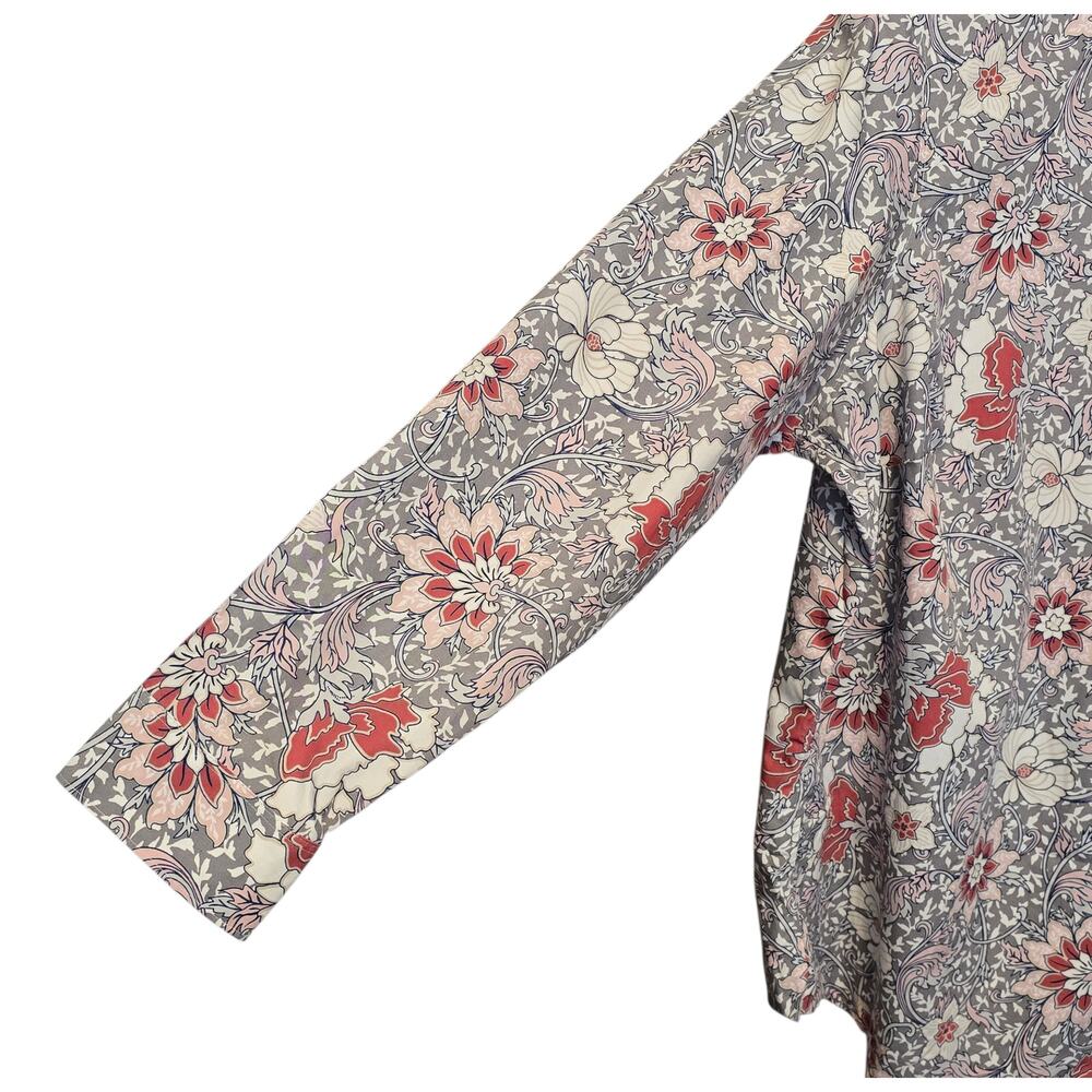 Lands End Top Womens Plus Size 20W Multicolor Floral Print 100% Supima Cotton - Picture 9 of 12